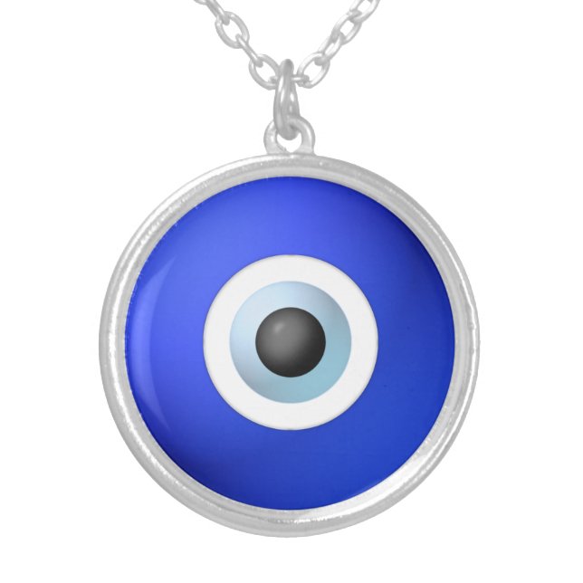 Talisman to Protect Against Evil Eye Silver Plated Necklace (Front)
