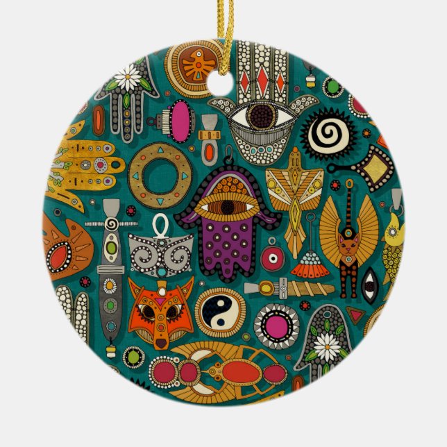 talismans viridian green ceramic ornament (Front)