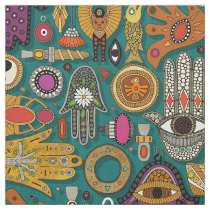 TALISMANS viridian green Fabric