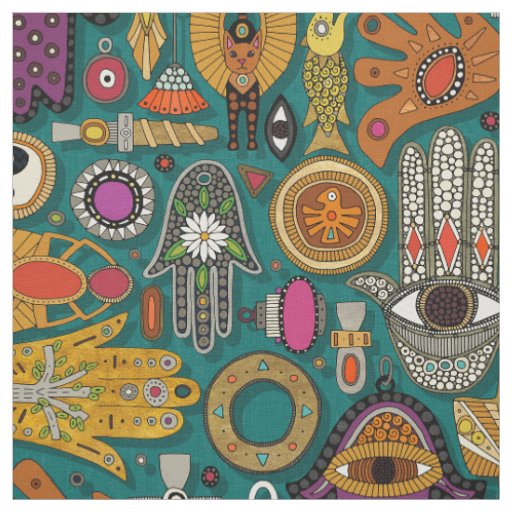 TALISMANS viridian green Fabric