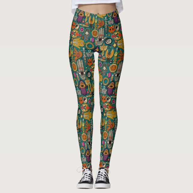 TALISMANS viridian green leggings (Front)