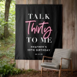 Talk 30 To Me 30th Birthday Party Backdrop<br><div class="desc">Talk 30 To Me 30th Birthday Party Wine Label " Talk 30 To Me 30th Birthday Party Talk 30 To Me 30th Birthday Party Welcome Sign Pink Forty 40h Birthday Party Thirty 30th Birthday Party Invitation | Adult Birthday Invitations | Modern 30th Invitations | Birthday Celebration Talk 30 To Me...</div>