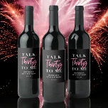 Talk 30 To Me 30th Birthday Party Favors Wine Label<br><div class="desc">Talk 30 To Me 30th Birthday Party Wine Label " Talk 30 To Me 30th Birthday Party Talk 30 To Me 30th Birthday Party Welcome Sign Pink Forty 40h Birthday Party Thirty 30th Birthday Party Invitation | Adult Birthday Invitations | Modern 30th Invitations | Birthday Celebration Talk 30 To Me...</div>