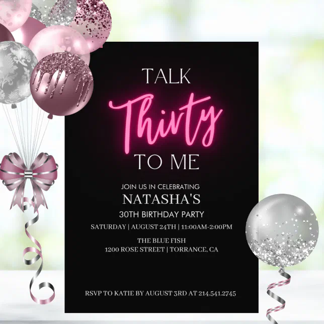 Talk 30 To Me 30th Birthday Party Invitation | Zazzle