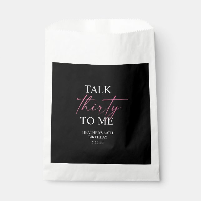 Talk 30 to Me Décor Favor Bag (Front)