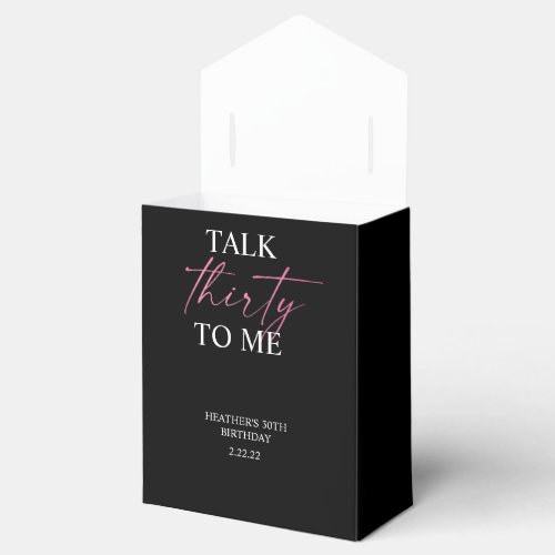 Talk 30 to Me Dcor Favor Box