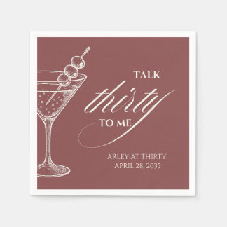 Talk 30 to me Modern Minimalist 30th Birthday Napkins