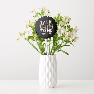 Talk 30 to me modern rose gold typography birthday balloon