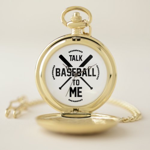 Talk baseball to me Gold Pocket Watch