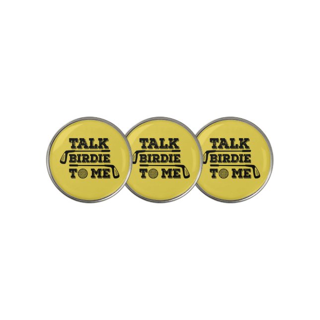 Talk Birdie To Me - Funny Golf Golfer Golfing Gift Golf Ball Marker (3 Up)