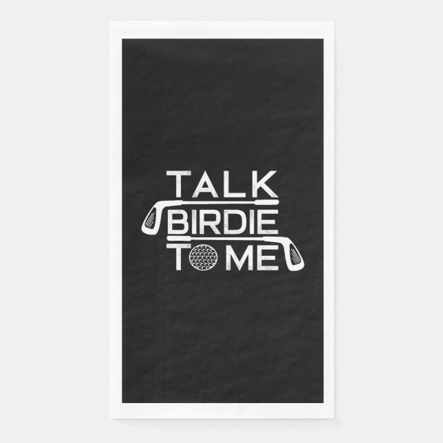 Talk Birdie To Me Funny Golf Golfer Golfing Paper Guest Towels (Front)