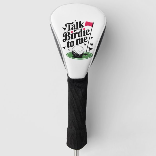 Talk Birdie to me Funny golf pun Head Cover (Front)