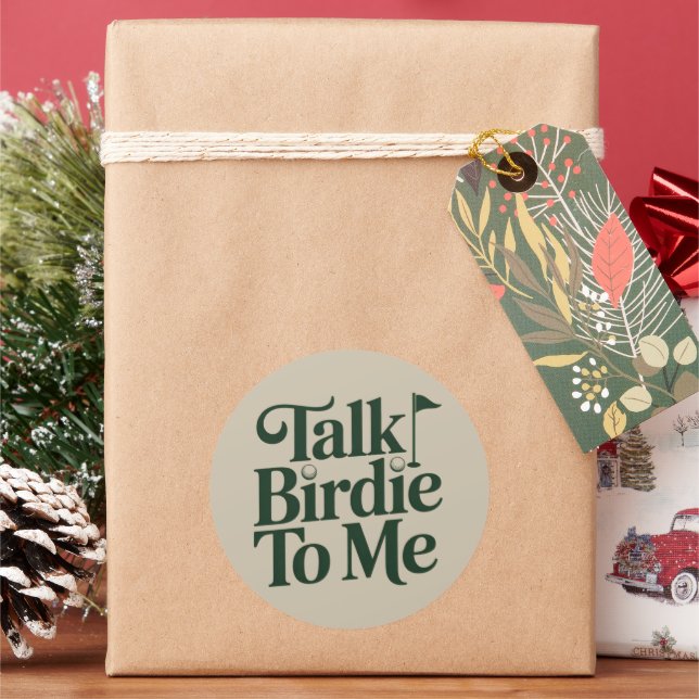 Talk Birdie To Me Golf Funny Girly Golfer Lover Classic Round Sticker (Holiday)