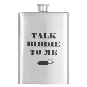 Talk birdie to my funny golf quote hip flask