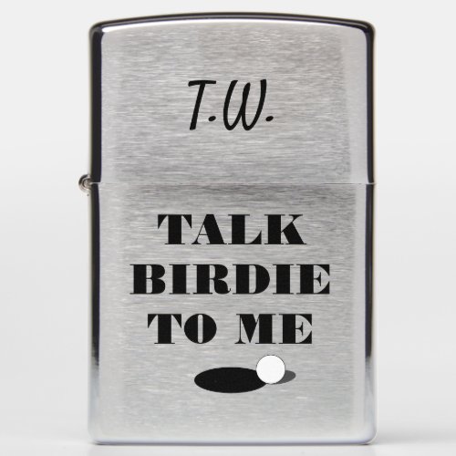 Talk birdie to my funny golf quote personalized zippo lighter