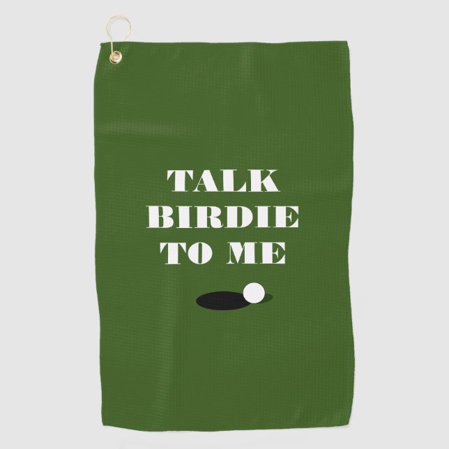 Talk birdie to my funny golf towel gift for golfer (Front)