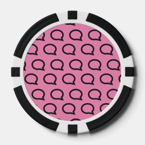 talk bubble black ppink poker chips