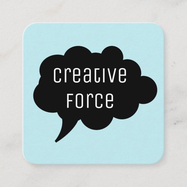 Talk Bubble / Black Square Business Card (Front)