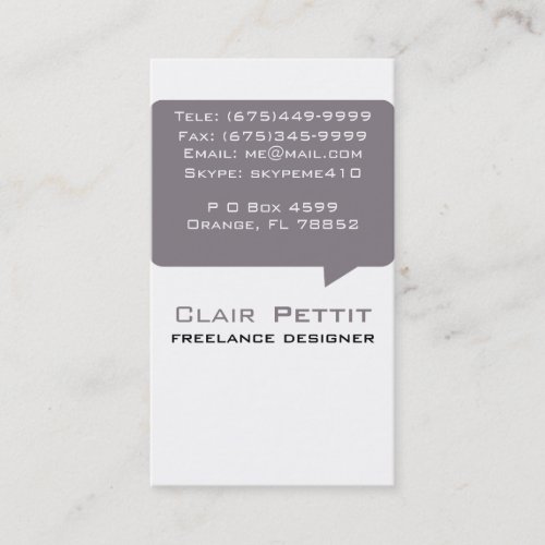 Talk Bubble Brown Business Card