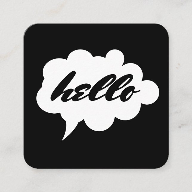 Talk Bubble / Hello Square Business Card (Front)