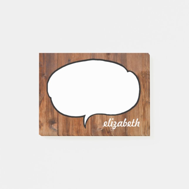 Talk Bubble Personalized Name Post-it Notes (Front)