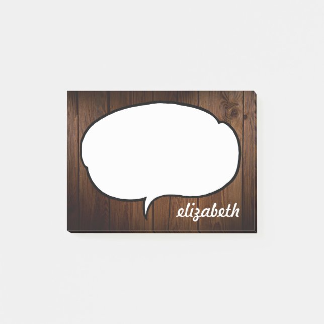 Talk Bubble Personalized Name Post-it Notes (Front)