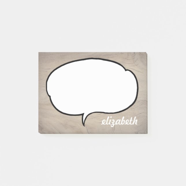 Talk Bubble Personalized Name Post-it Notes (Front)