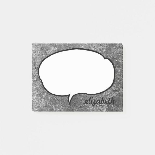 Talk Bubble Personalized Name Post-it Notes (Front)