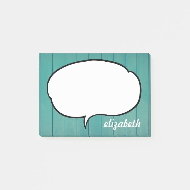 Talk Bubble Personalized Name Post-it Notes (Front)