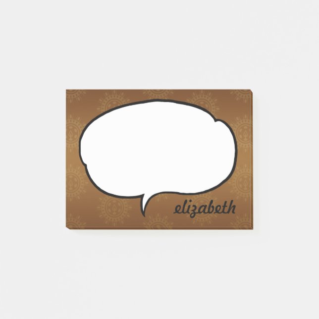 Talk Bubble Personalized Name Post-it Notes (Front)