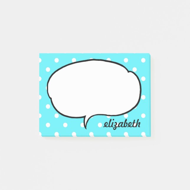 Talk Bubble Personalized Name Post-it Notes (Front)