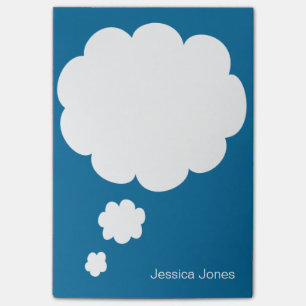 Talk Bubble Rounded Personalized Blue Custom Post-it Notes