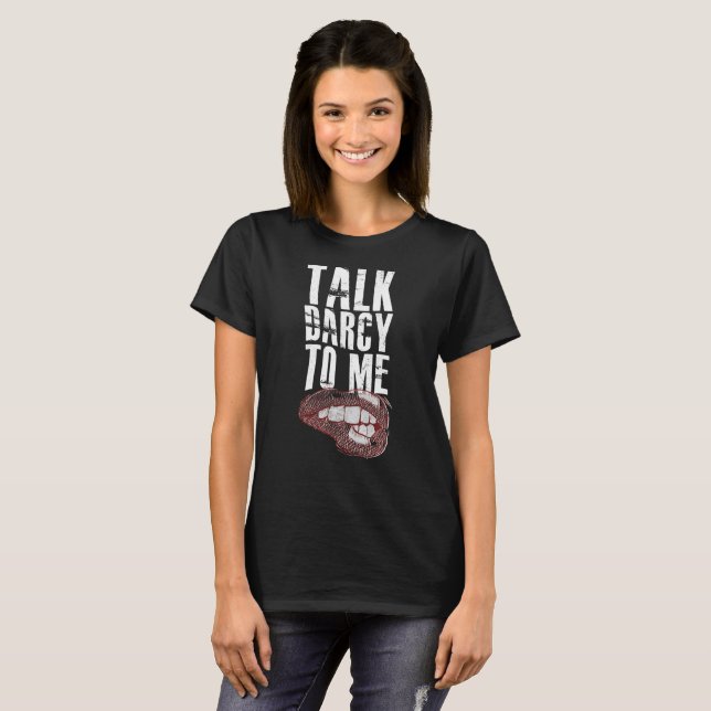 Talk darcy to me school book lovers reading tshirt (Front Full)