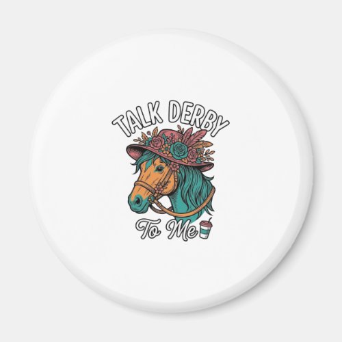 Talk Derby Horse Vintage Engraving Design Magnet
