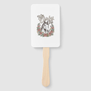 Talk Derby To Me Floral Horse Vintage Shirt_1 Hand Fan