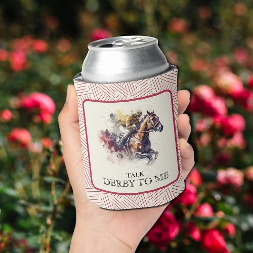 Talk Derby to Me Racehorse Red Can Cooler