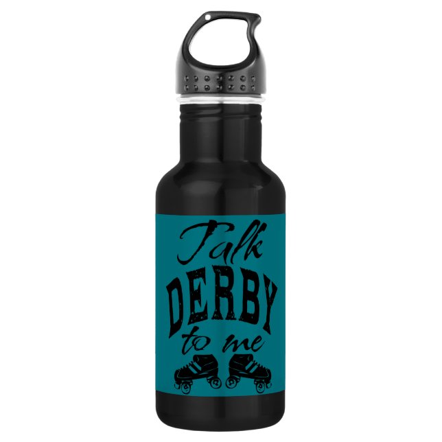 Talk Derby to me, Roller Derby Stainless Steel Water Bottle (Front)