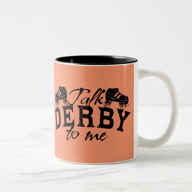 Talk Derby to me, Roller Derby Two-Tone Coffee Mug (Right)