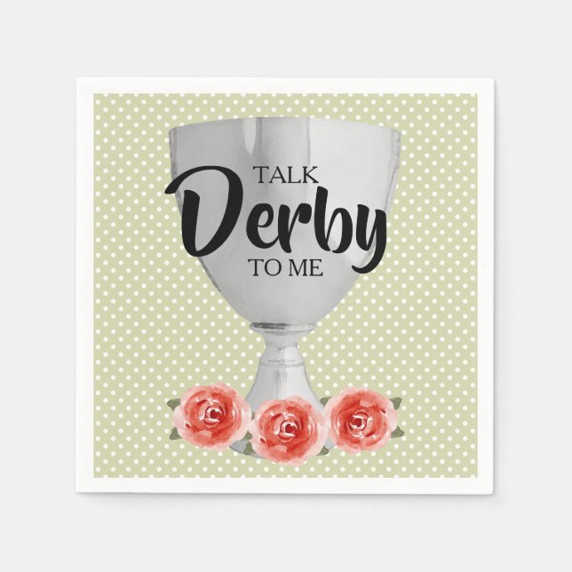 Talk Derby to Me Roses and Polka Dots Napkins (Front)
