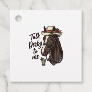Talk Derby To Me Vintage Horse Racing Shirt Design Favor Tags