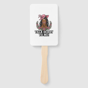 Talk Derby To Me Vintage Horse Rose Derby Design Hand Fan