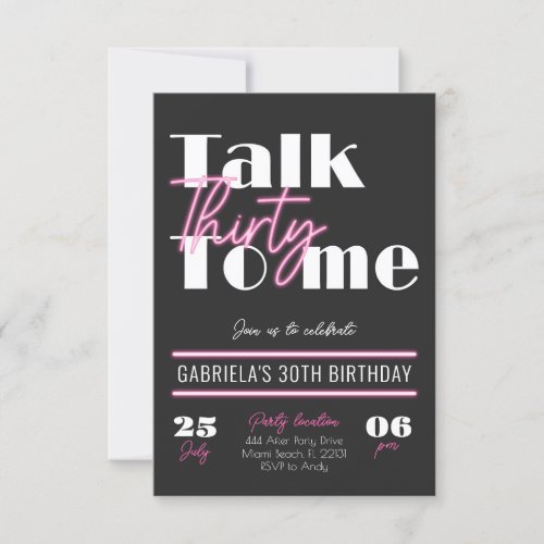 Talk Dirty Thirty to Me Party Invitation