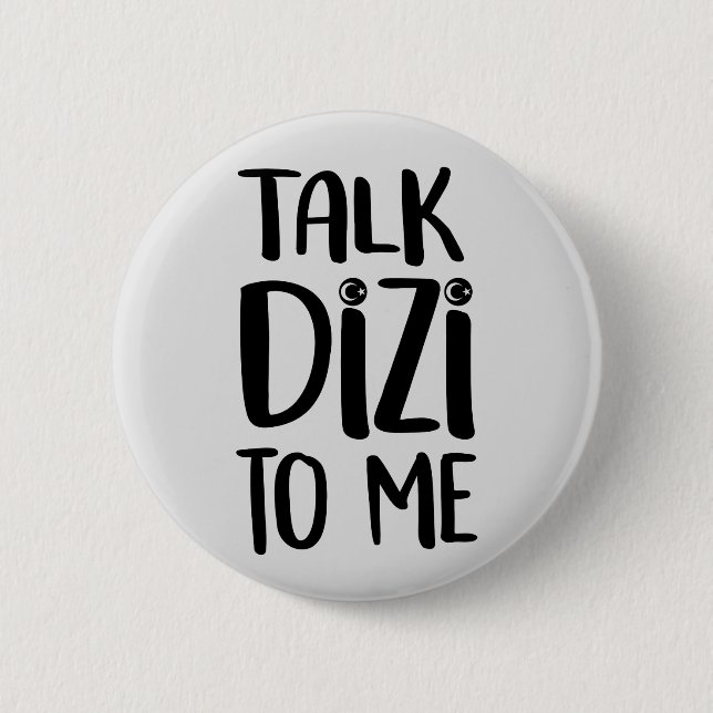 Talk Dizi Bold Grey Button (Front)
