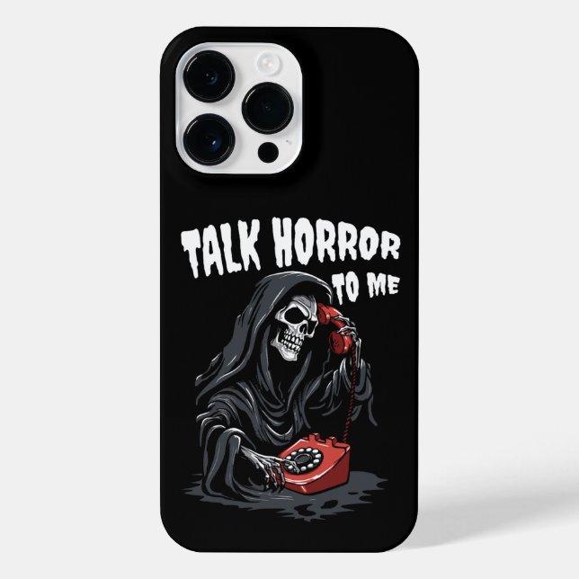 TALK HORROR TO ME GRIM REAPER RED PHONE iPhone CASE (Back)