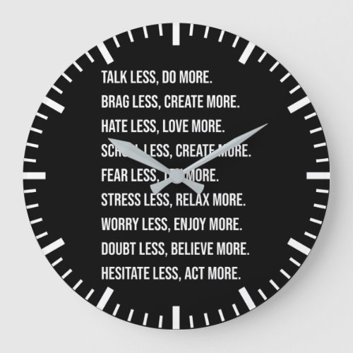 Talk Less Do More _ Success Motivational Large Clock