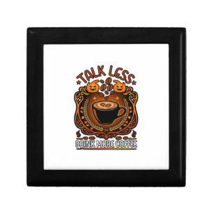 Talk Less Drink More Coffee Cup Halloween Pumpkins Gift Box