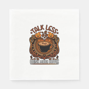 Talk Less Drink More Coffee Cup Halloween Pumpkins Napkins