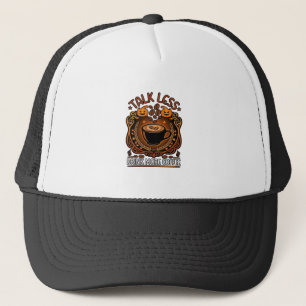 Talk Less Drink More Coffee Cup Halloween Pumpkins Trucker Hat