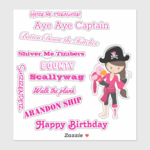 talk like a Girl Pirate Captain Sticker