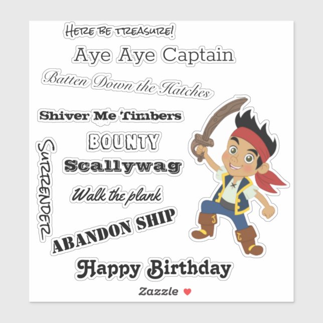 talk like a Pirate Boy Sticker (Sheet)
